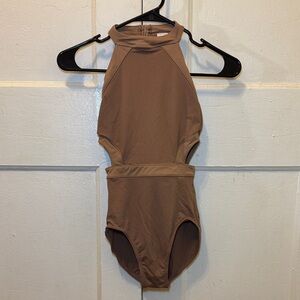 Bloch dusty Rose nude cut out leotard